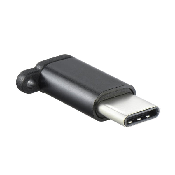 Adaptor MicroUSB - Tip C (Negru) Breloc