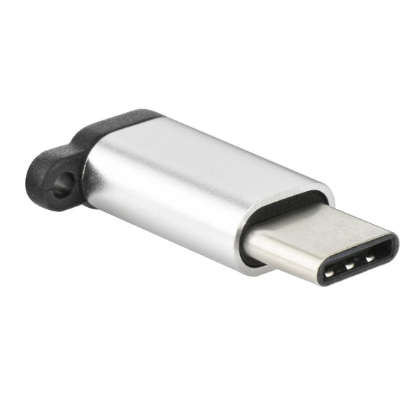 Adaptor MicroUSB - Tip C (Argintiu) Breloc