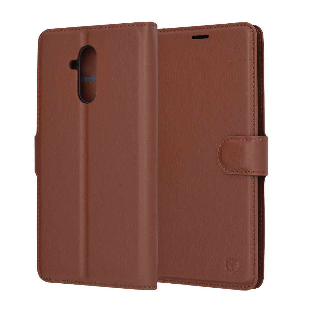 Husa de protectie Techsuit Leather Folio compatibila cu Huawei Mate 20 Lite, acoperire spate, maro