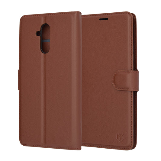 Husa de protectie Techsuit Leather Folio compatibila cu Huawei Mate 20 Lite, acoperire spate, maro