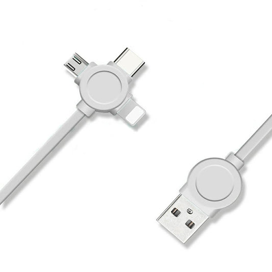 Cablu Date & Incarcare 3in1 Armor - MicroUSB / Lightning / Tip C (Alb)