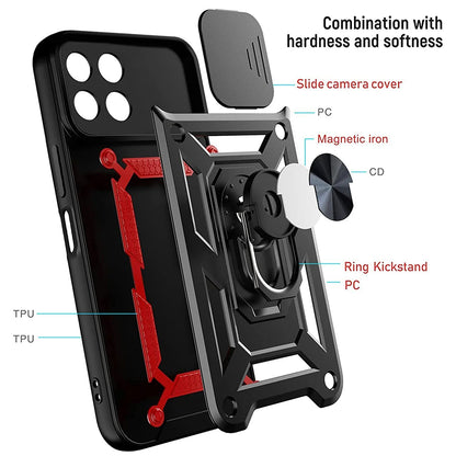 Husa de protectie Techsuit CamShield Series compatibila cu Honor X6, acoperire spate, verde