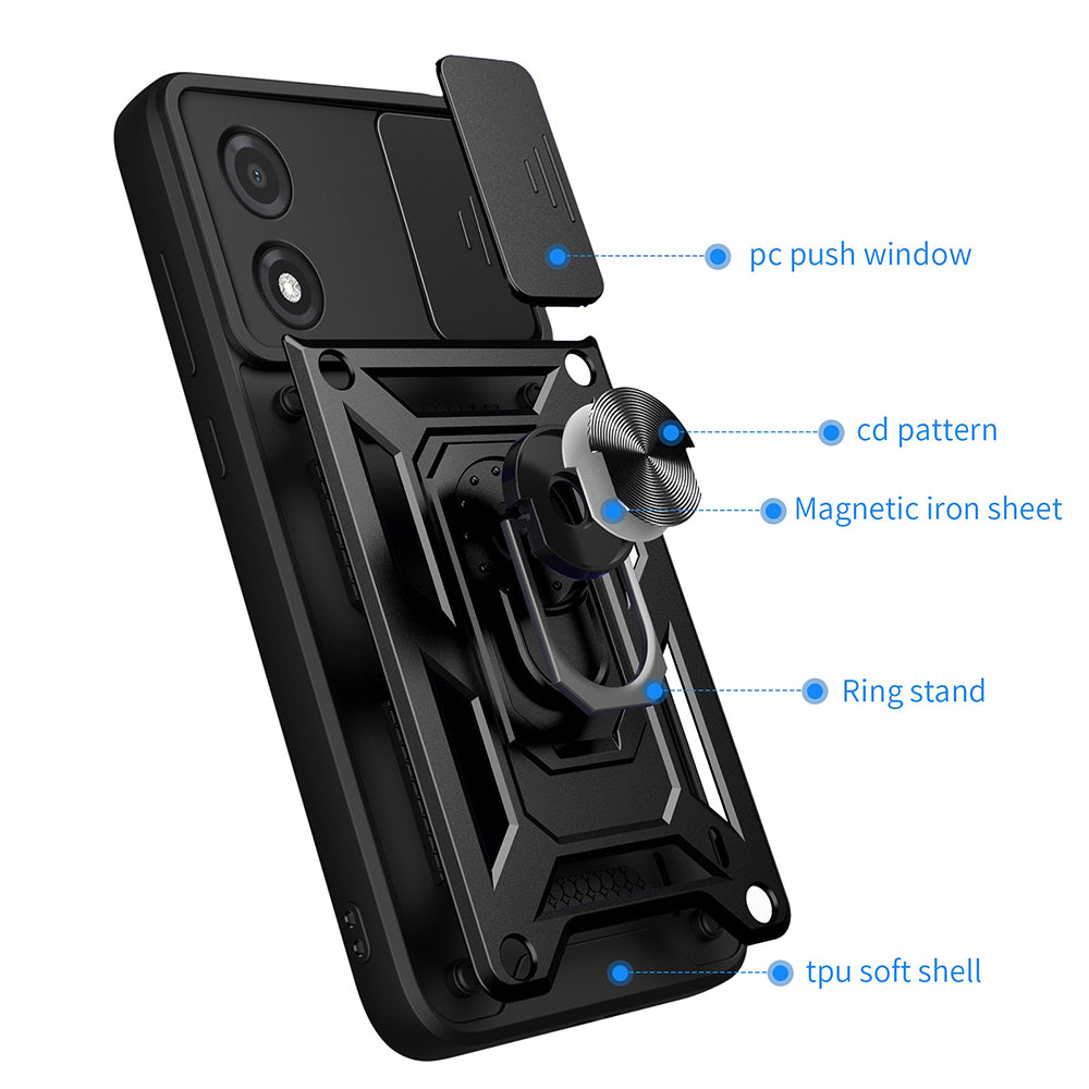 Husa de protectie Techsuit CamShield Series compatibila cu Motorola Moto E13, acoperire spate, rose gold