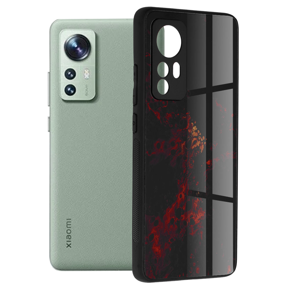 Husa de protectie Techsuit Glaze Series compatibila cu Xiaomi 12X, acoperire spate, Red Nebula