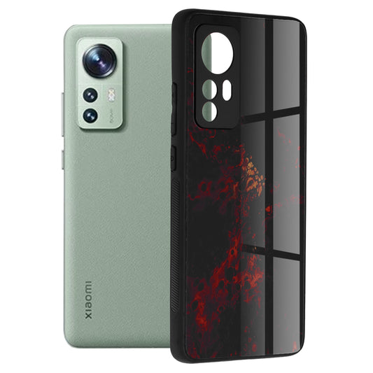 Husa de protectie Techsuit Glaze Series compatibila cu Xiaomi 12X, acoperire spate, Red Nebula