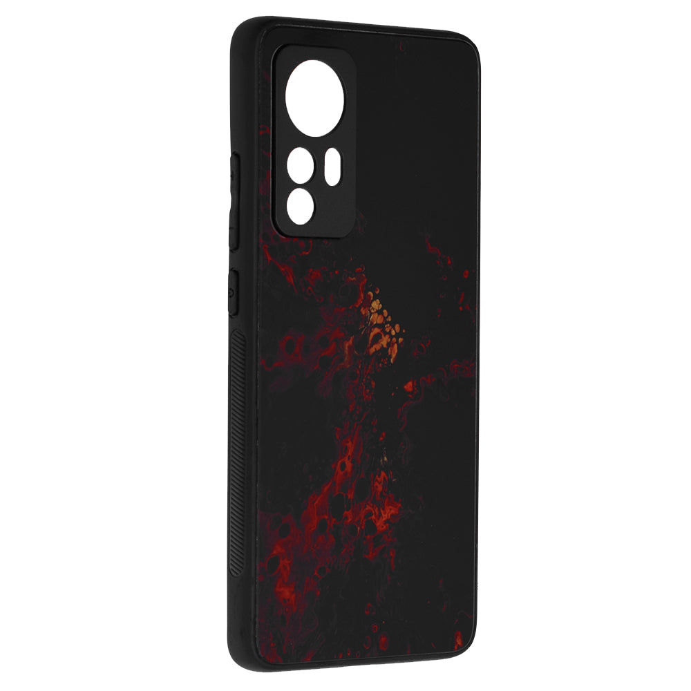 Husa de protectie Techsuit Glaze Series compatibila cu Xiaomi 12X, acoperire spate, Red Nebula