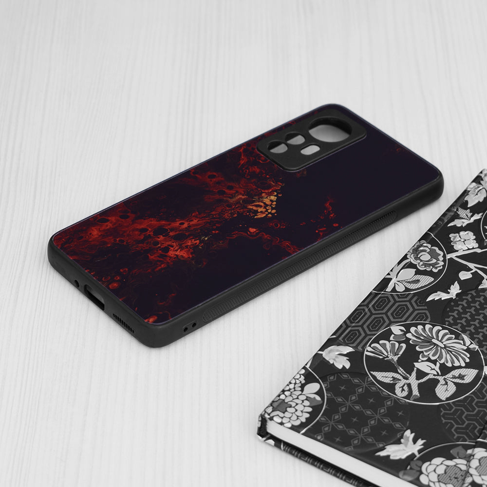Husa de protectie Techsuit Glaze Series compatibila cu Xiaomi 12, acoperire spate, Red Nebula