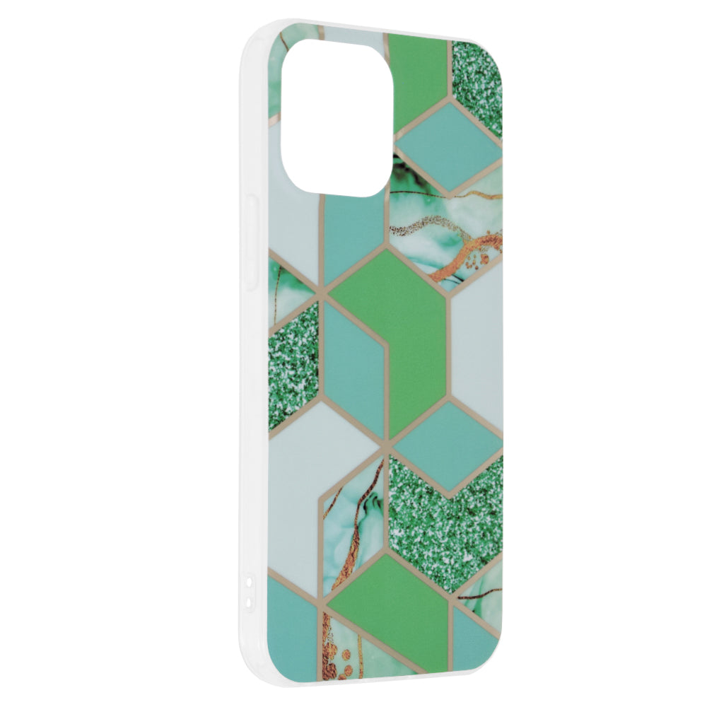 Husa de protectie Techsuit Marble Series compatibila cu Apple iPhone 13 Pro Max, acoperire spate, Green Hex