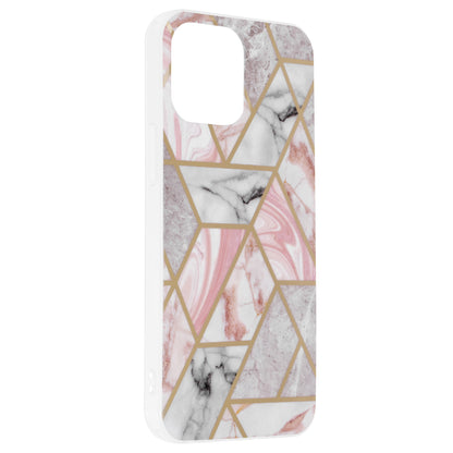 Husa de protectie Techsuit Marble Series compatibila cu Apple iPhone 13 Pro Max, acoperire spate, Pink Hex