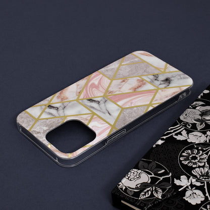 Husa de protectie Techsuit Marble Series compatibila cu Apple iPhone 13 Pro Max, acoperire spate, Pink Hex