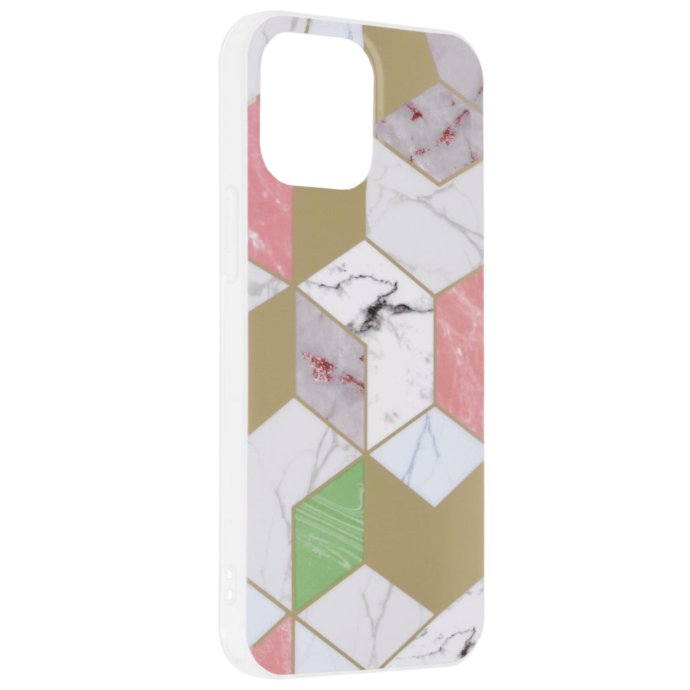 Husa de protectie Techsuit Marble Series compatibila cu Apple iPhone 13 Pro Max, acoperire spate, Purple Hex