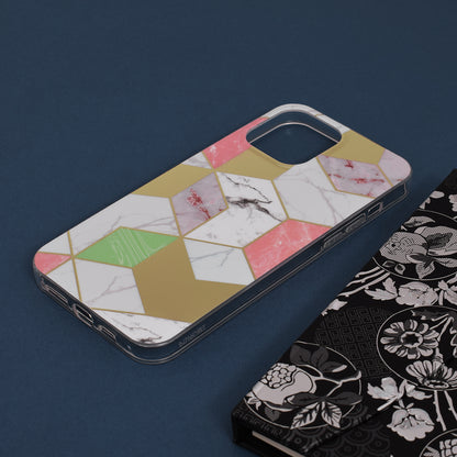 Husa de protectie Techsuit Marble Series compatibila cu Apple iPhone 13 Pro Max, acoperire spate, Purple Hex