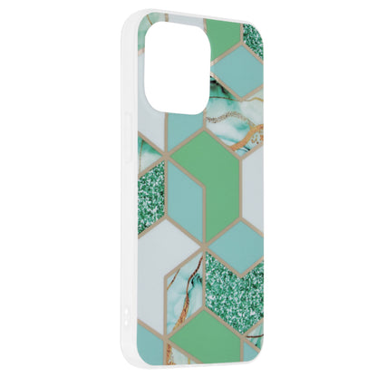 Husa de protectie Techsuit Marble Series compatibila cu Apple iPhone 13 Pro, acoperire spate, Green Hex