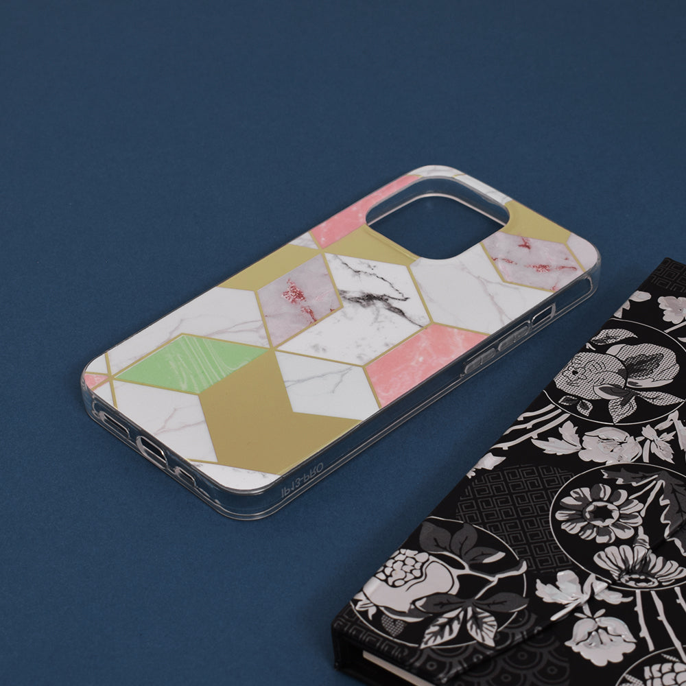 Husa de protectie Techsuit Marble Series compatibila cu Apple iPhone 13 Pro, acoperire spate, Purple Hex