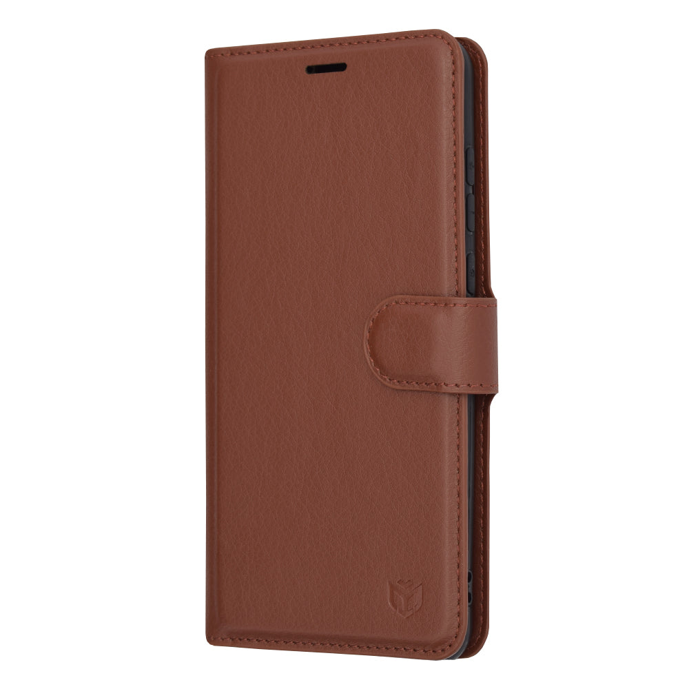 Husa de protectie Techsuit Leather Folio compatibila cu Huawei P20 Pro, acoperire spate, maro
