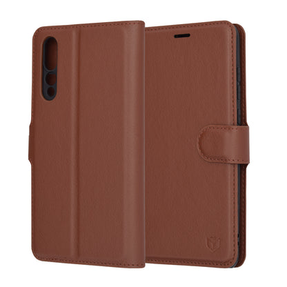 Husa de protectie Techsuit Leather Folio compatibila cu Huawei P20 Pro, acoperire spate, maro