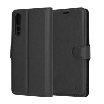 Husa de protectie Techsuit Leather Folio compatibila cu Huawei P20 Pro, acoperire spate, negru
