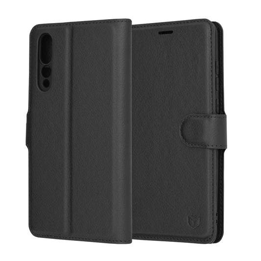 Husa de protectie Techsuit Leather Folio compatibila cu Huawei P20 Pro, acoperire spate, negru