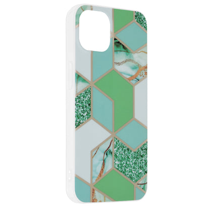 Husa de protectie Techsuit Marble Series compatibila cu Apple iPhone 13, acoperire spate, Green Hex