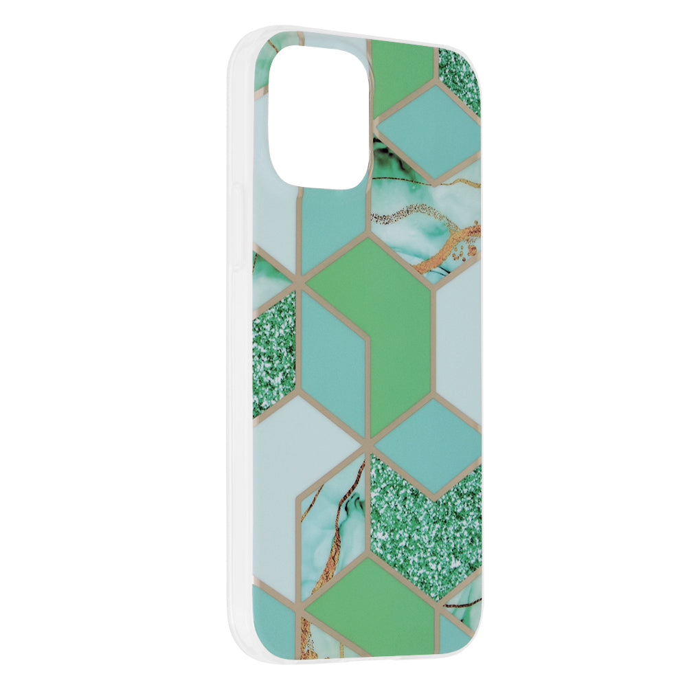 Husa de protectie Techsuit Marble Series compatibila cu Apple iPhone 12 Pro, acoperire spate, Green Hex