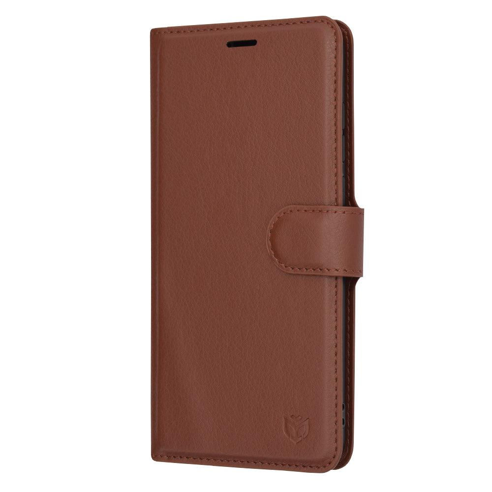 Husa de protectie Techsuit Leather Folio compatibila cu Huawei P30, acoperire spate, maro