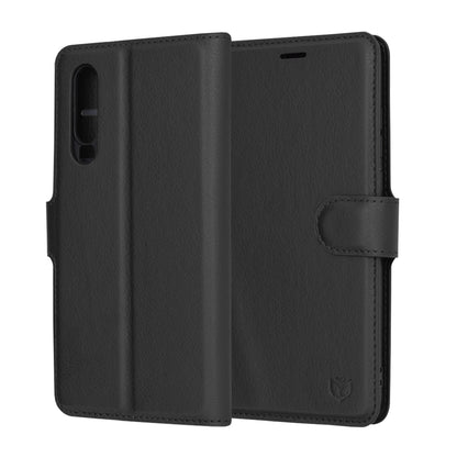 Husa de protectie Techsuit Leather Folio compatibila cu Huawei P30, acoperire spate, negru