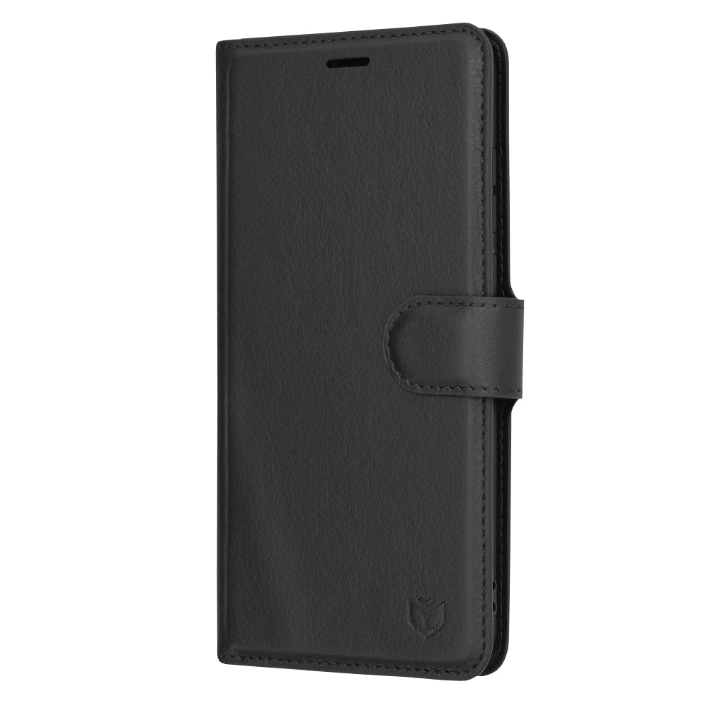 Husa de protectie Techsuit Leather Folio compatibila cu Huawei P30, acoperire spate, negru