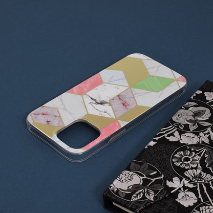 Husa de protectie Techsuit Marble Series compatibila cu Apple iPhone 12, acoperire spate, Purple Hex
