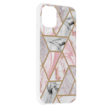 Husa de protectie Techsuit Marble Series compatibila cu Apple iPhone 11, acoperire spate, Pink Hex