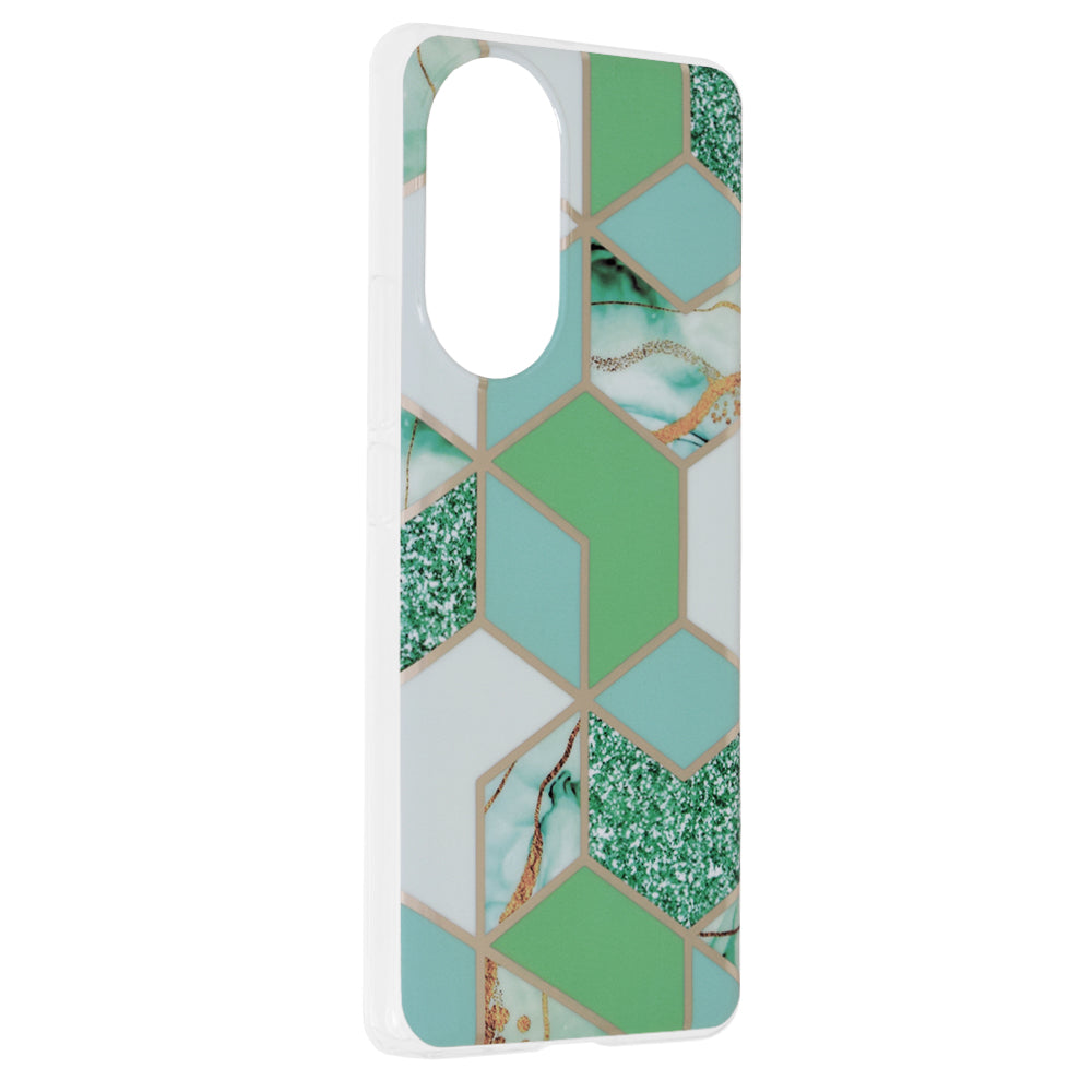Husa de protectie Techsuit Marble Series compatibila cu Huawei nova 9, acoperire spate, Green Hex