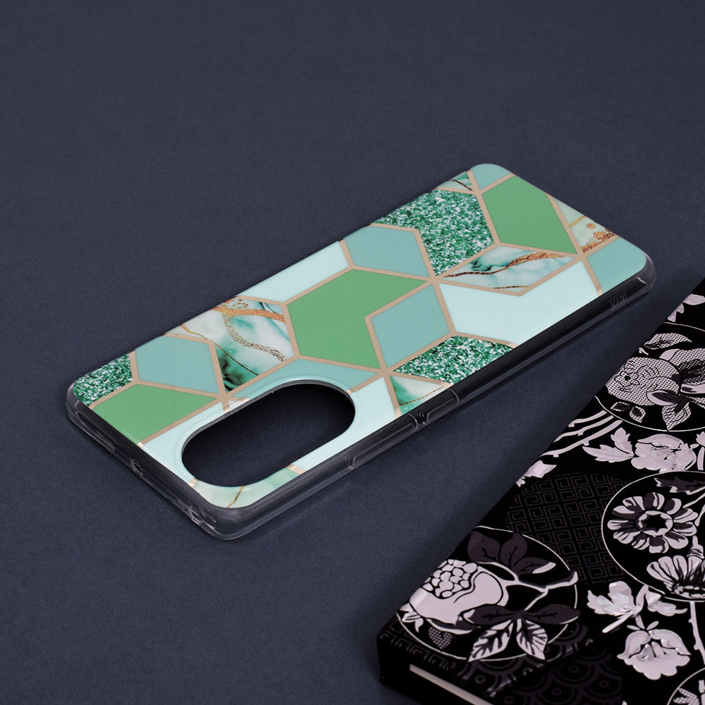 Husa de protectie Techsuit Marble Series compatibila cu Huawei nova 9, acoperire spate, Green Hex