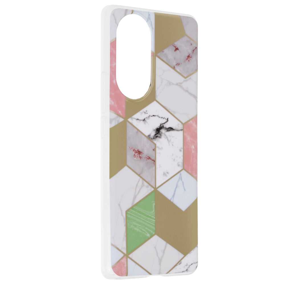 Husa de protectie Techsuit Marble Series compatibila cu Honor X7b 5G, acoperire spate, Purple Hex
