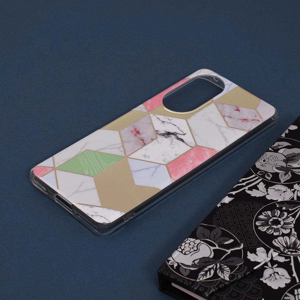 Husa de protectie Techsuit Marble Series compatibila cu Honor X7b 5G, acoperire spate, Purple Hex