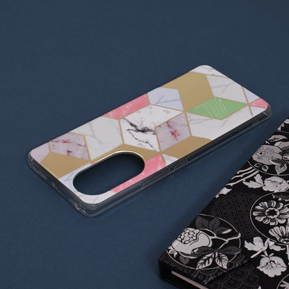 Husa de protectie Techsuit Marble Series compatibila cu Honor X7b 5G, acoperire spate, Purple Hex