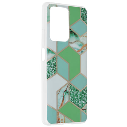 Husa de protectie Techsuit Marble Series compatibila cu Xiaomi 11T, acoperire spate, Green Hex