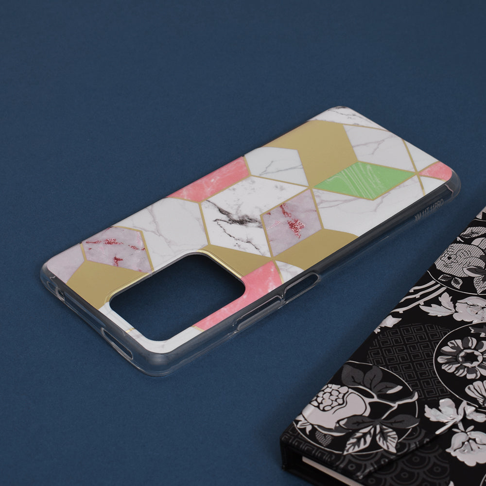 Husa de protectie Techsuit Marble Series compatibila cu Xiaomi 11T, acoperire spate, Purple Hex