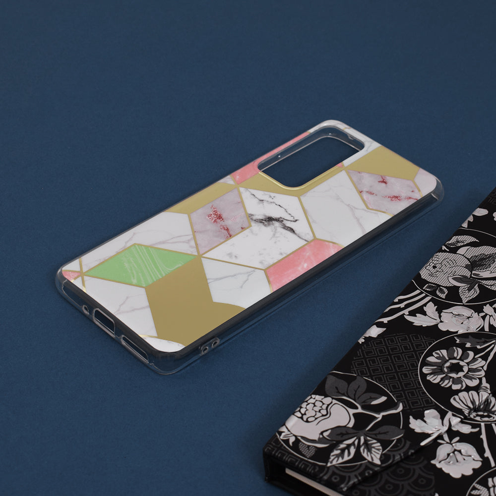 Husa de protectie Techsuit Marble Series compatibila cu Xiaomi 12X, acoperire spate, Purple Hex