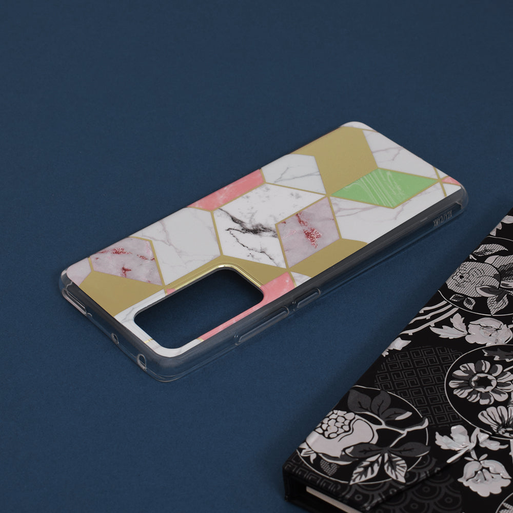 Husa de protectie Techsuit Marble Series compatibila cu Xiaomi 12, acoperire spate, Purple Hex