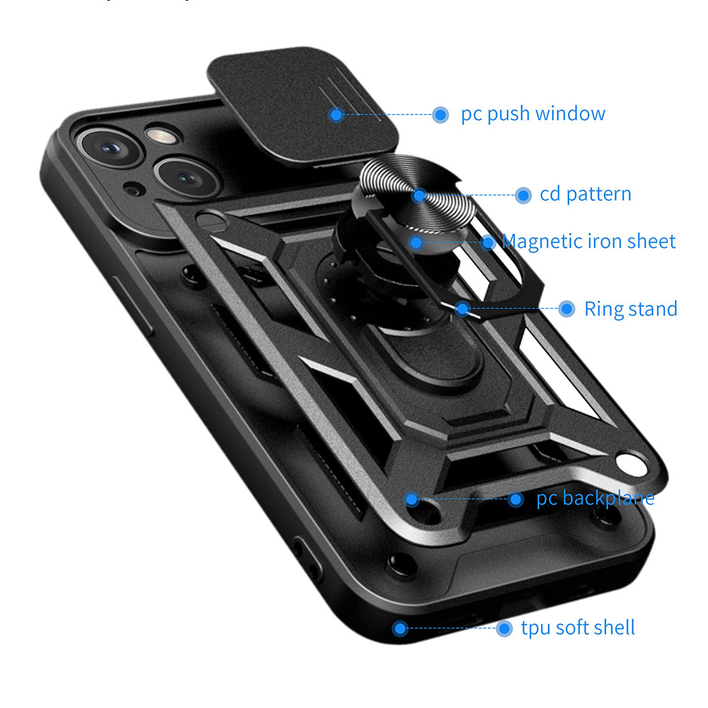 Husa de protectie Techsuit CamShield Series compatibila cu Apple iPhone 15 Plus, acoperire spate, rose gold