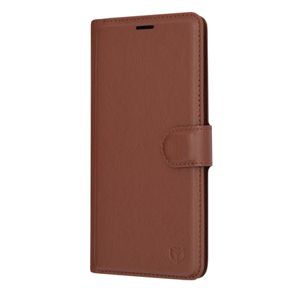 Husa de protectie Techsuit Leather Folio compatibila cu Apple iPhone 11, acoperire spate, maro