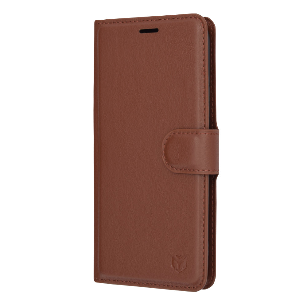 Husa de protectie Techsuit Leather Folio compatibila cu Apple iPhone 11 Pro, acoperire spate, maro