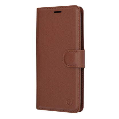Husa de protectie Techsuit Leather Folio compatibila cu Apple iPhone 11 Pro, acoperire spate, maro