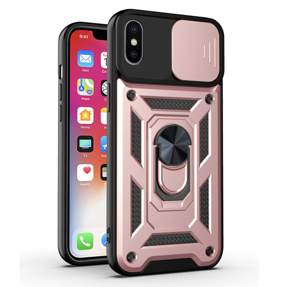 Husa de protectie Techsuit CamShield Series compatibila cu Apple iPhone XS Max, acoperire spate, rose gold