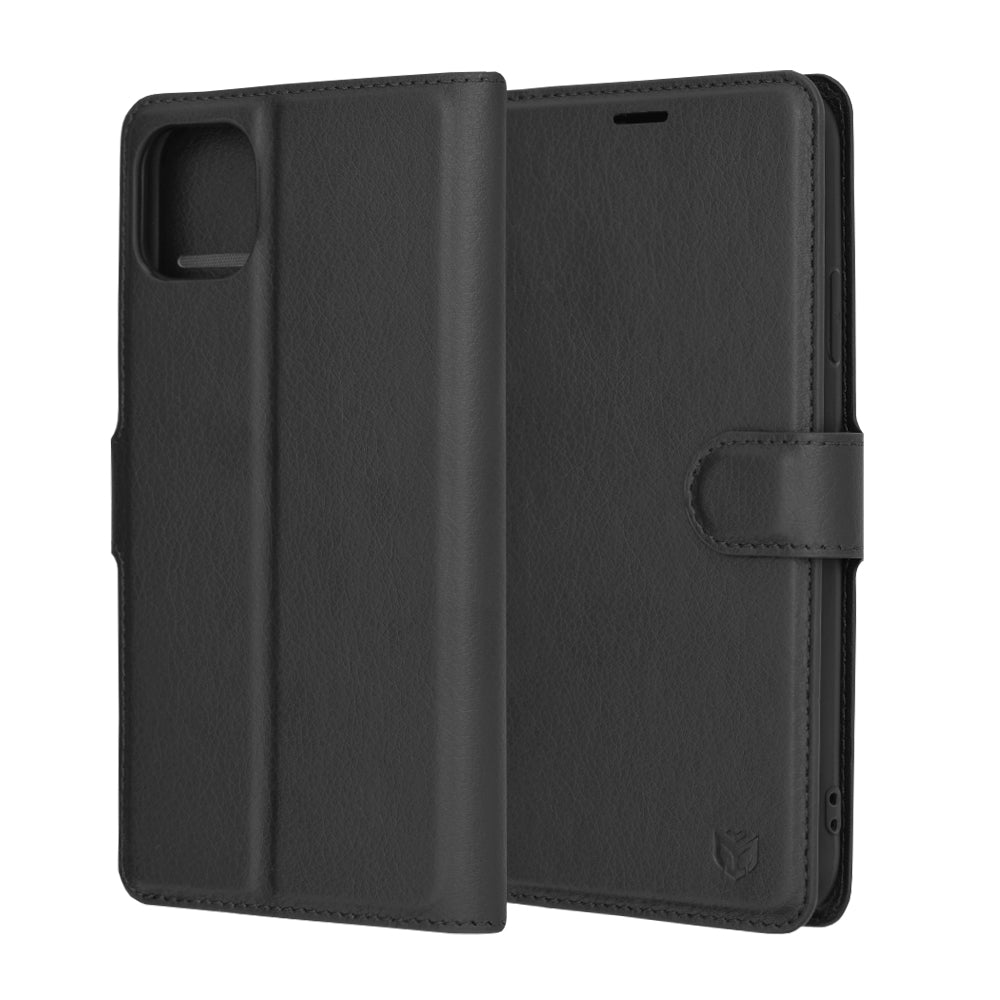 Husa de protectie Techsuit Leather Folio compatibila cu Apple iPhone 11 Pro Max, acoperire spate, negru