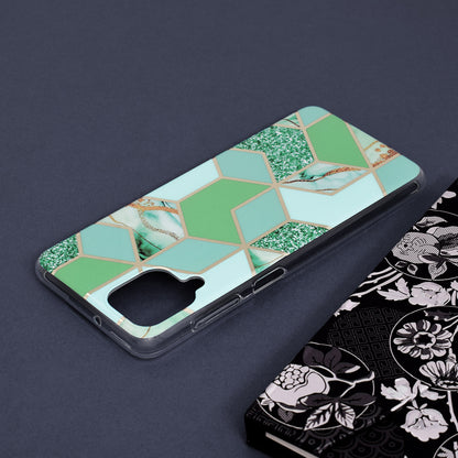 Husa de protectie Techsuit Marble Series compatibila cu Samsung Galaxy A12, acoperire spate, Green Hex