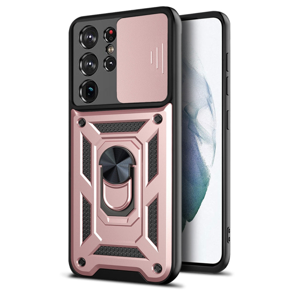 Husa de protectie Techsuit CamShield Series compatibila cu Samsung Galaxy S21 Ultra 5G, acoperire spate, rose gold