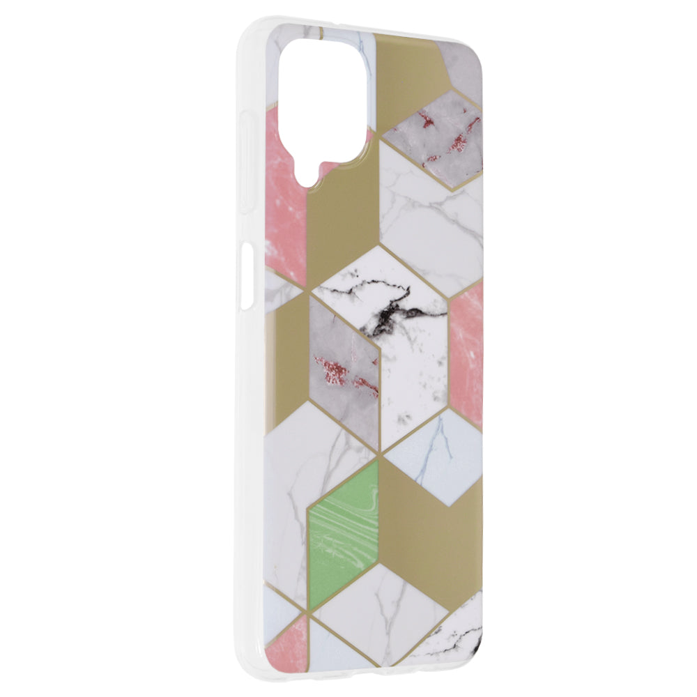 Husa de protectie Techsuit Marble Series compatibila cu Samsung Galaxy A12, acoperire spate, Purple Hex