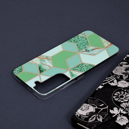 Husa de protectie Techsuit Marble Series compatibila cu Samsung Galaxy S22 Plus, acoperire spate, Green Hex