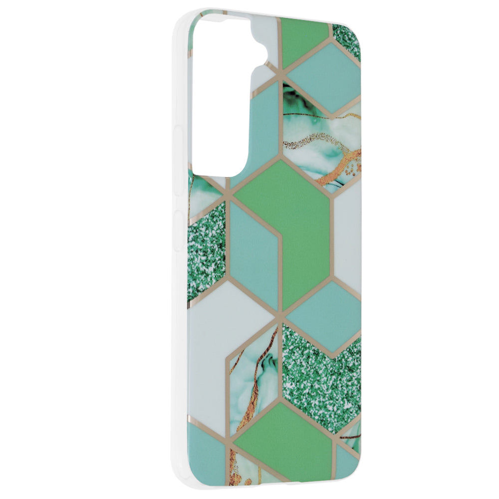 Husa de protectie Techsuit Marble Series compatibila cu Samsung Galaxy S22, acoperire spate, Green Hex