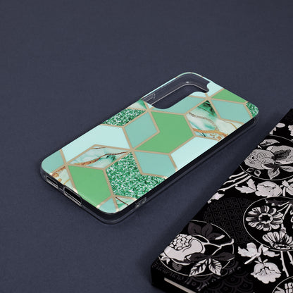 Husa de protectie Techsuit Marble Series compatibila cu Samsung Galaxy S22, acoperire spate, Green Hex